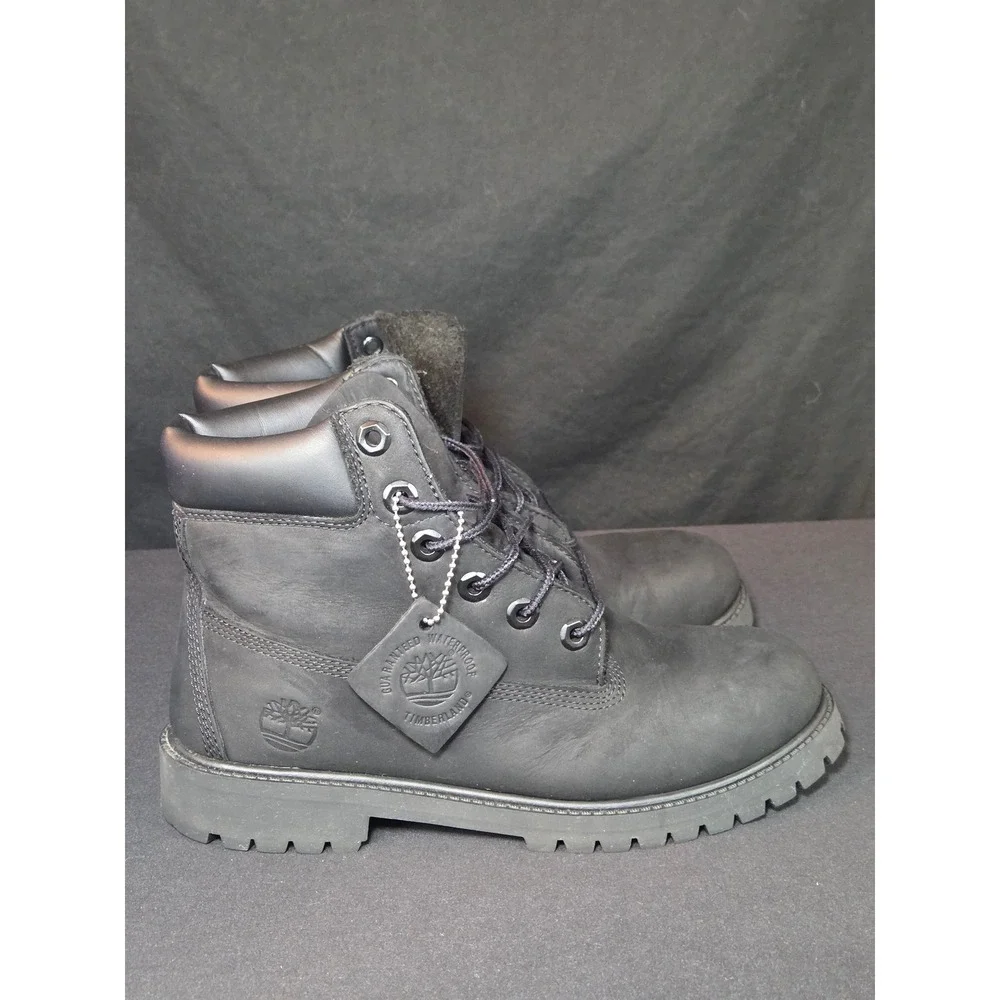 Timberland 6 Inch Premium Waterproof Boots Black Nubuck 12907 Mens 6‎ Womens 7.5